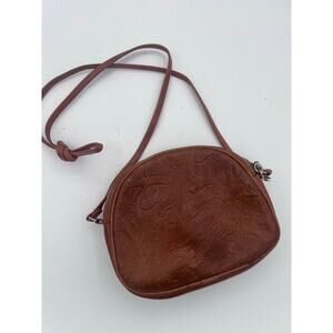 Vintage Embossed Leather Crossbody Bag